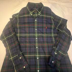 Ralph Lauren Blake Long Sleeve Men's Shirt Size XL Green/Red Plaid Holiday
